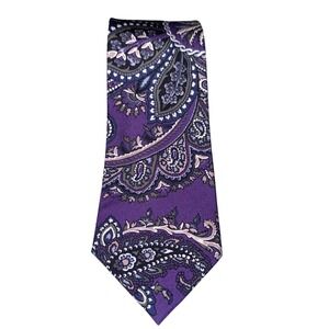 Daniel Cremieux Mens Purple Paisley Silk Tie Seven Fold Limited Edition NWT